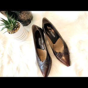 Vintage Leather Nickels Kitten Heels